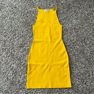 COS Mini Dress Buttercup Yellow in Stretch Crepe NEW - Size XS